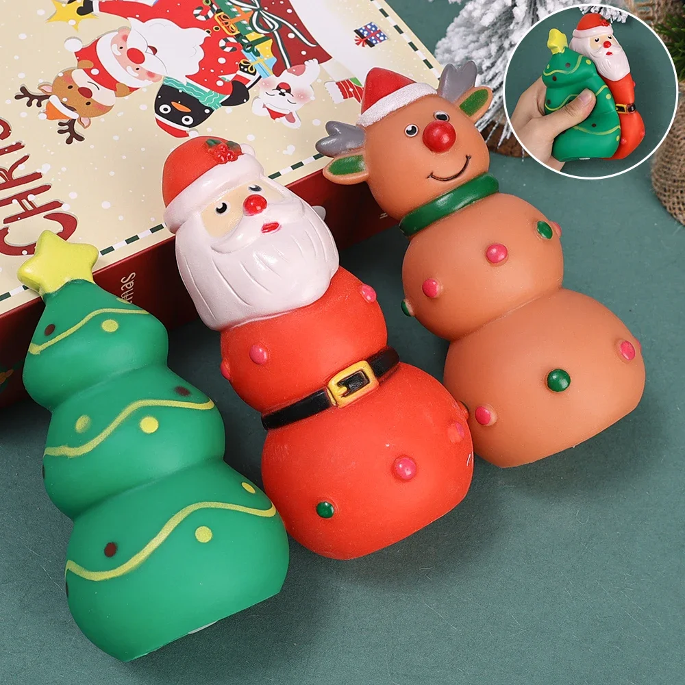 Рождественская игрушка-сжатие со звуком мультяшная елка лось крик устройство