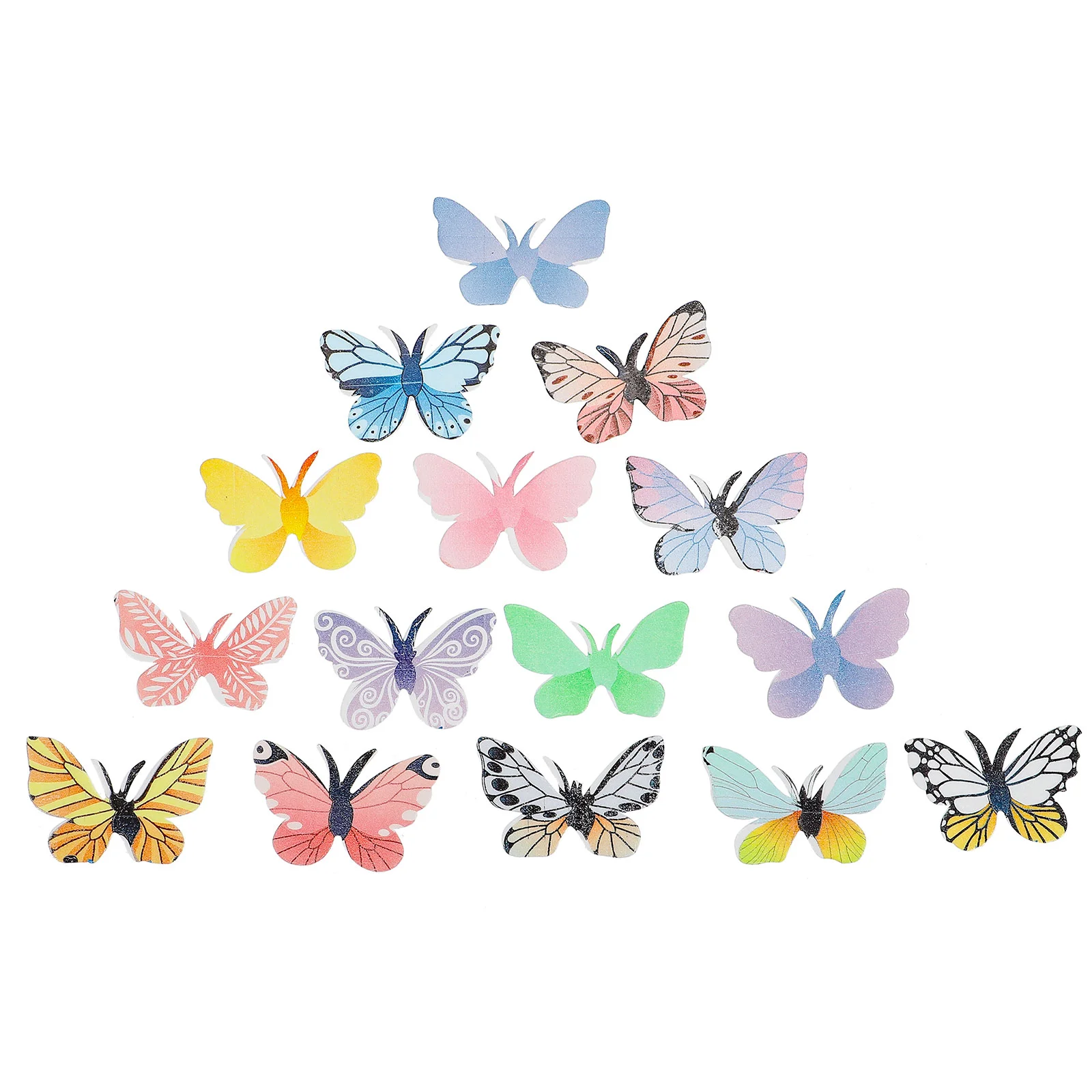 

Edible Cupcake Cake Picks Paper Decorations Dessert Birthday Topper Decorative Cute Donut Toppers Holiday Wafer Butterflies