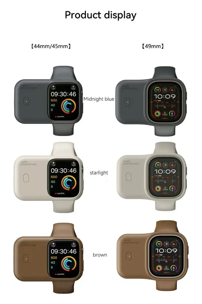 Беспроводное зарядное устройство для Apple Watch 1200 мАч внешний аккумулятор 45 мм 44 49
