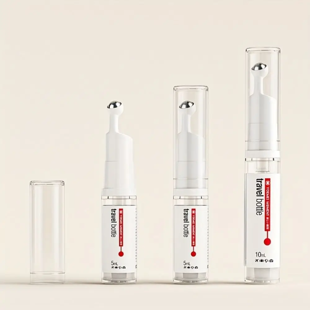 

1Pc 5/10ml Eye Cream Roller Ball Vacuum Bottle Liquid Foundation Refillable Bottles Cosmetics Travel Portable Empty Glass Bottle