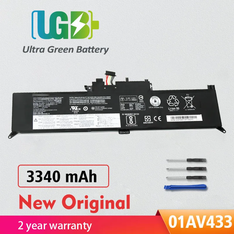 UGB новый оригинальный 01AV434 01AV433 01AV432 Аккумулятор для Lenovo ThinkPad Yoga 260 370 X260 X380 SB10K97591