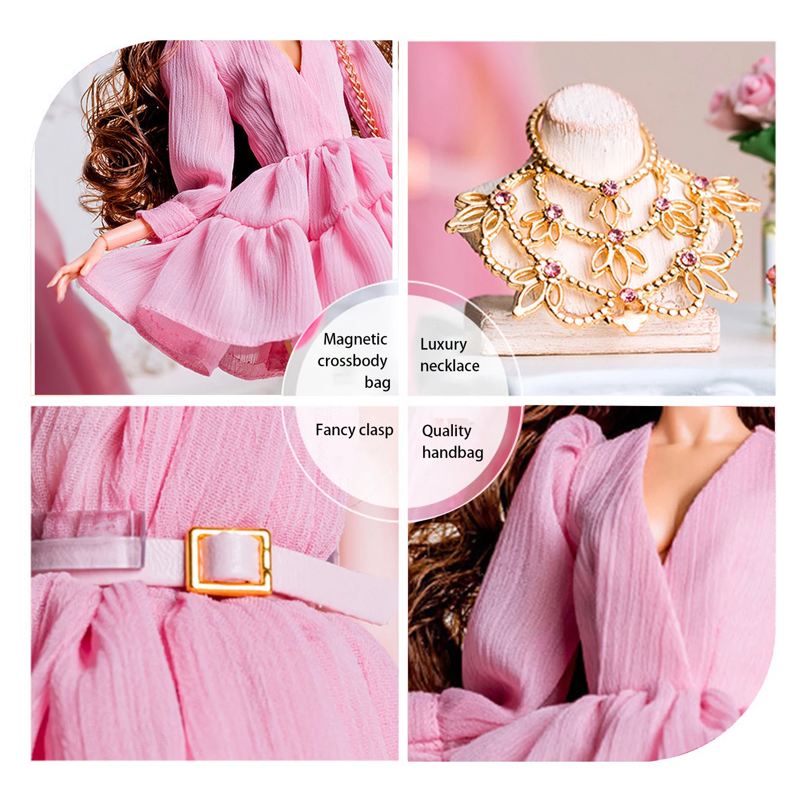 Розовое платье для куклы BJD 11 5 дюймов