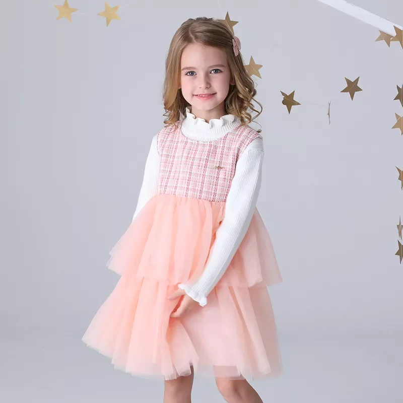 Kids Girl Fashion Plaid Tutu Dress New Baby Princess Girls Pleated Dress Clothing for Party