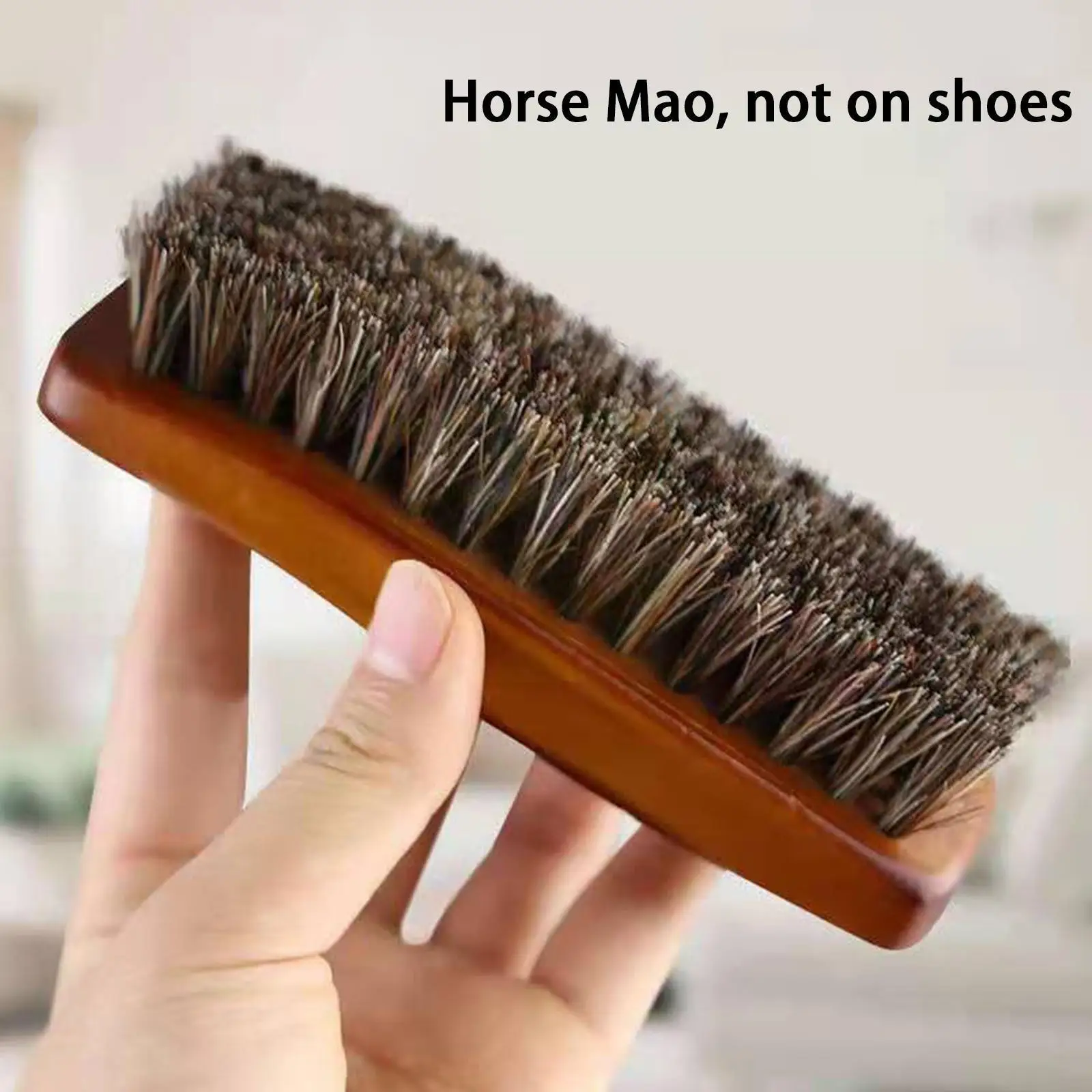 

Natural Wood Bristle Horse Hair Shoe Boot Brush Soft Brush Cleaning Oil Polishing Shine Brush Care Clean Polishing Polish T E3v4