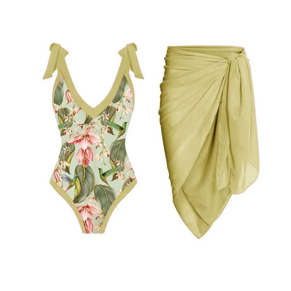 

Пляжная одежда с глубоким v-образным вырезом, зеленые купальные костюмы, сексуальный цельный купальник, пляжные платья с v-образным вырезом, бикини с открытой спиной, роскошный летний купальник