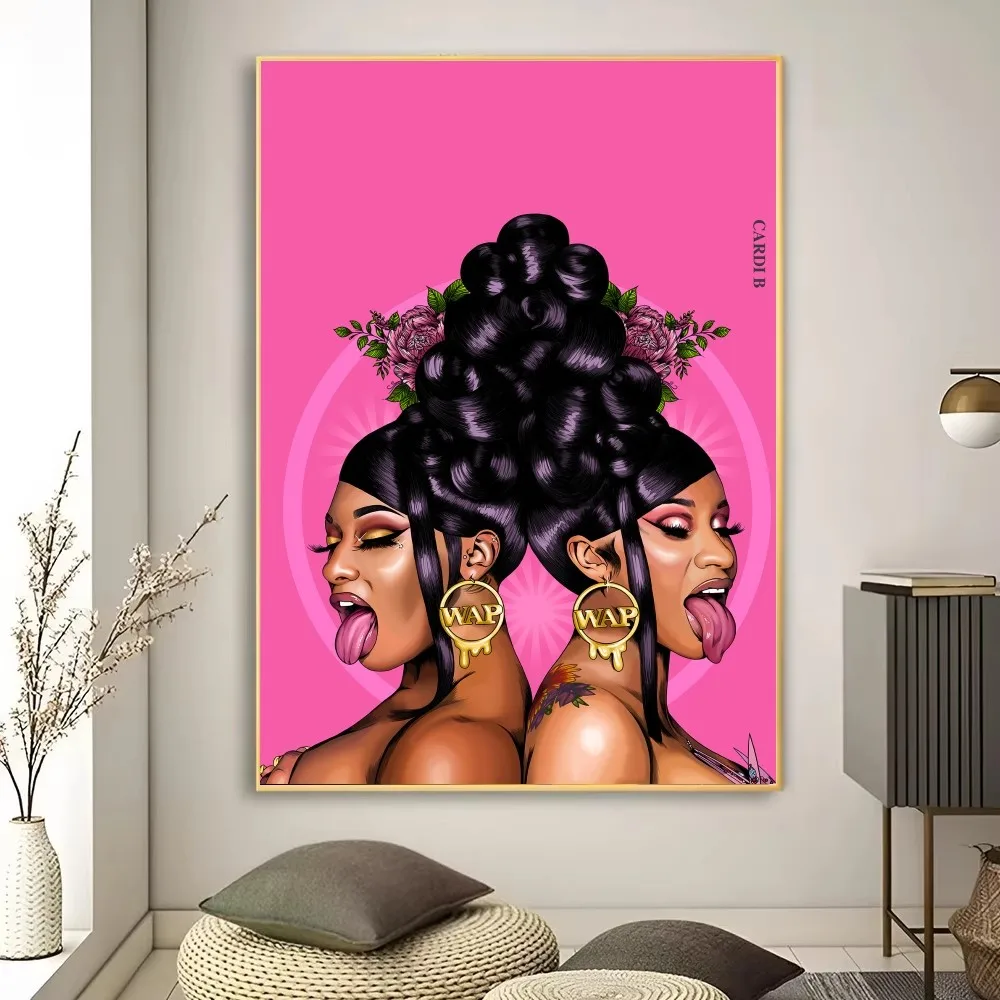 Постер Singer C-Cardi B необычная Наклейка на стену для гостиной бара винтажная