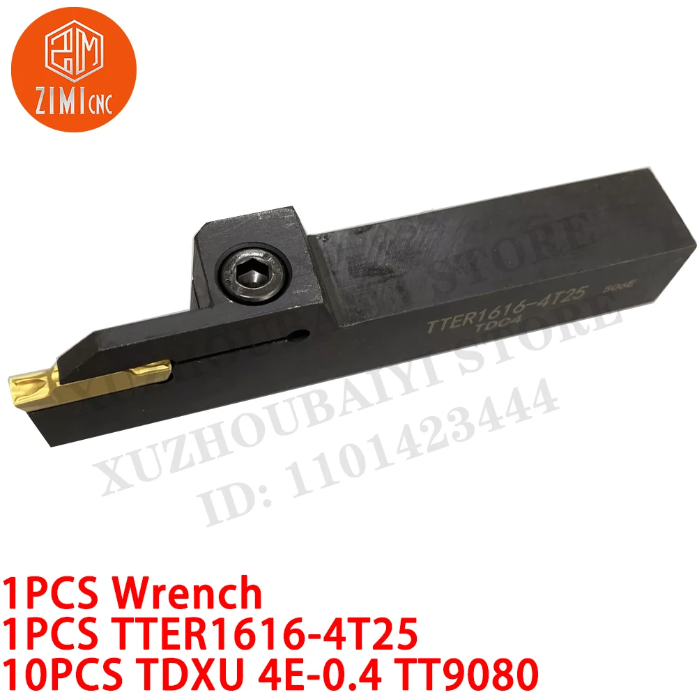 1 шт TTER1616-4T25 Держатель инструмента для токарной обработки канавок фрезы + 10 TDXU 4E-0.4