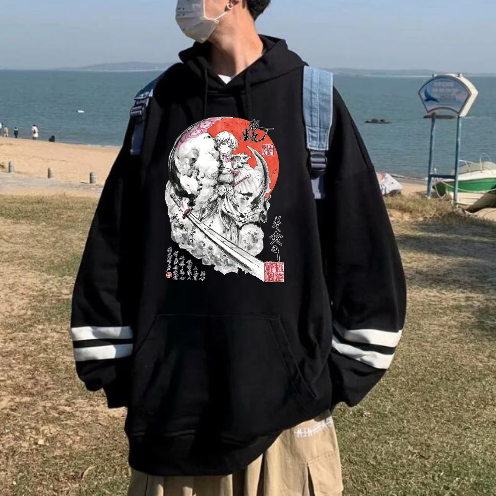

Inuyasha Sesshoumaru Anime Hoodie Pullovers Tops Unisex Oversize Loose