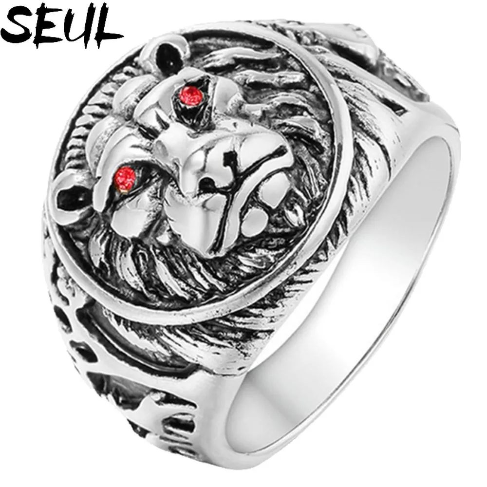 

Seul Black Tiger Animal Stainless Steel Mens Rings Punk HipHop Rap Unique For Male Boyfriend Jewelry Creativity Gift