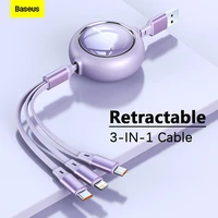 baseus 3 in 1 usb cable for iphone 13 12 samsung xiaomi huawei 66w charger cable 100w usb type c charging cable for macbook ipad