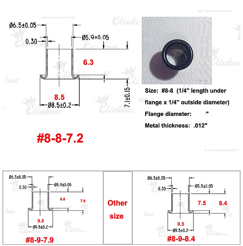 1 шт. инструмент + 500 #8-8-7 2 (длина 1/4 дюйма под фланец x наружный диаметр дюйма) черные