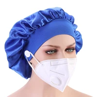 new satin silk nursing bonnet medical staff mask ear protection bonnet cap headband elastic wide brimmed sleep cap hair care hat