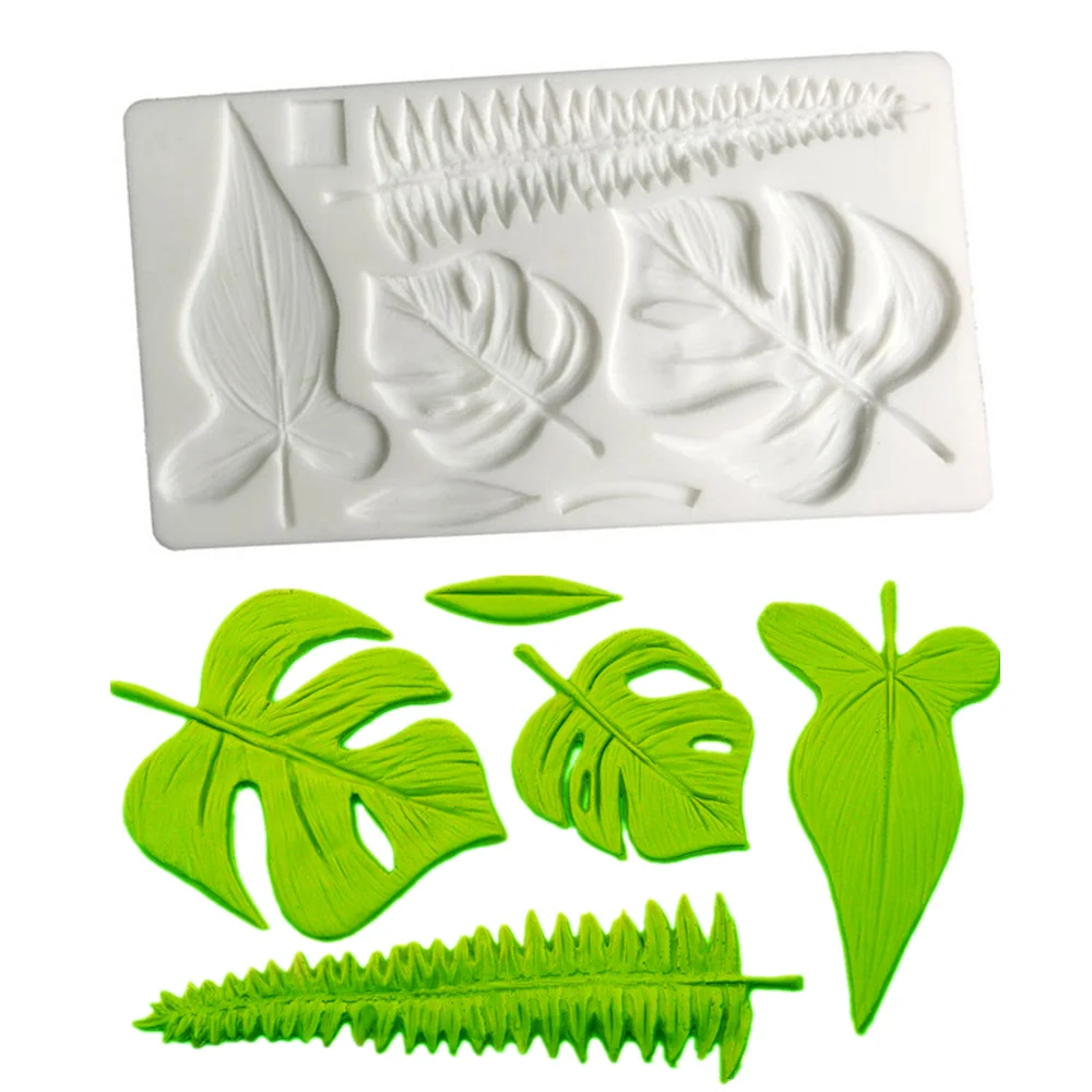 

Monstera Deliciosa Leaf Peacock Feather Sugar Craft Silicone Mold Fondant Mold Cake Decorating Baking Tools Chocolate Clay Mould
