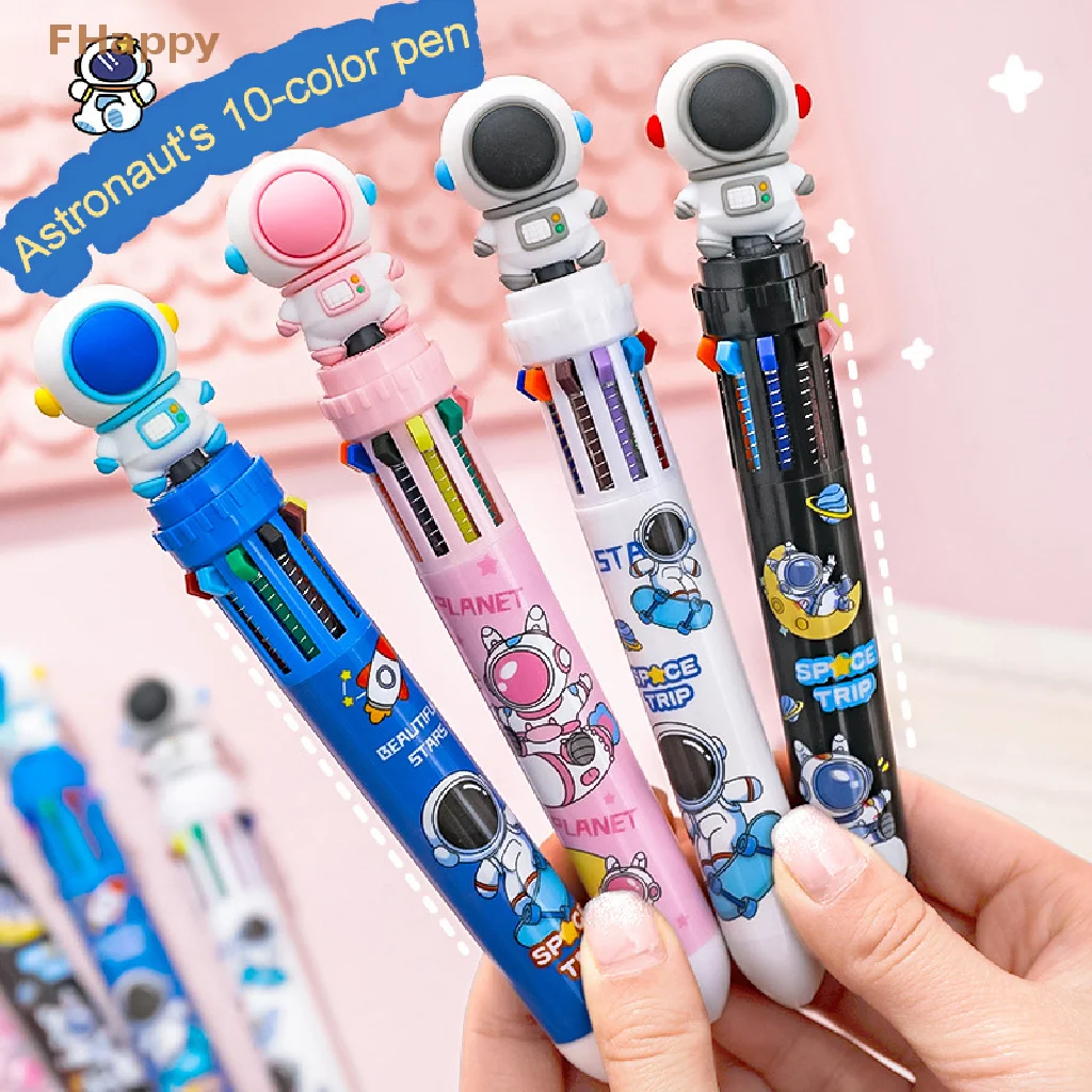 

Cartoon Astronaut Ballpoint Pen School Office Supply Stationery Papelaria Escolar Multicolored Pens Colorful Refill
