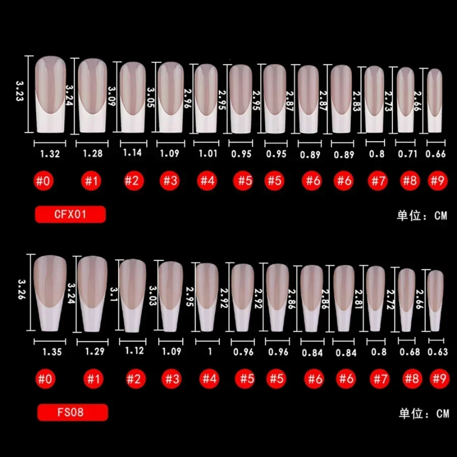 24 шт./упаковка накладные ногти для французского маникюра