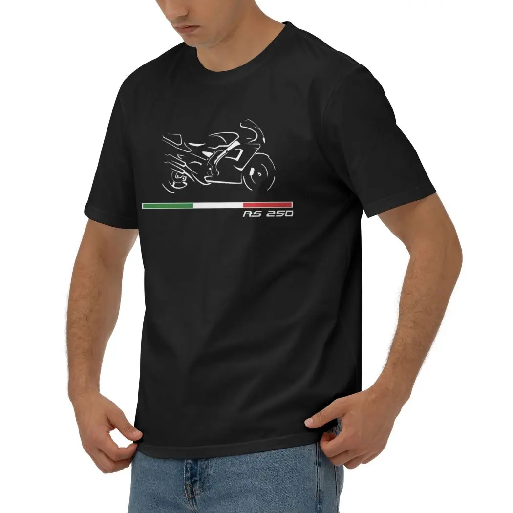 Фото Повседневная футболка APRILIA RS 250, мужские футболки, модные футболки с коротким рукавом и круглым вырезом, футболки с коротким рукавом №5