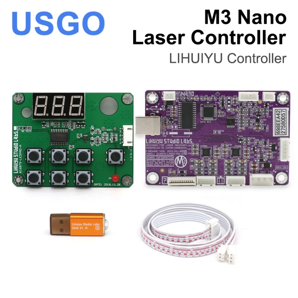 

LIHUIYU M2 Nano Laser Controller Mother Main Board + Control Panel + Dongle B System Engraver Cutter DIY 3020 3040 K40 Engraving