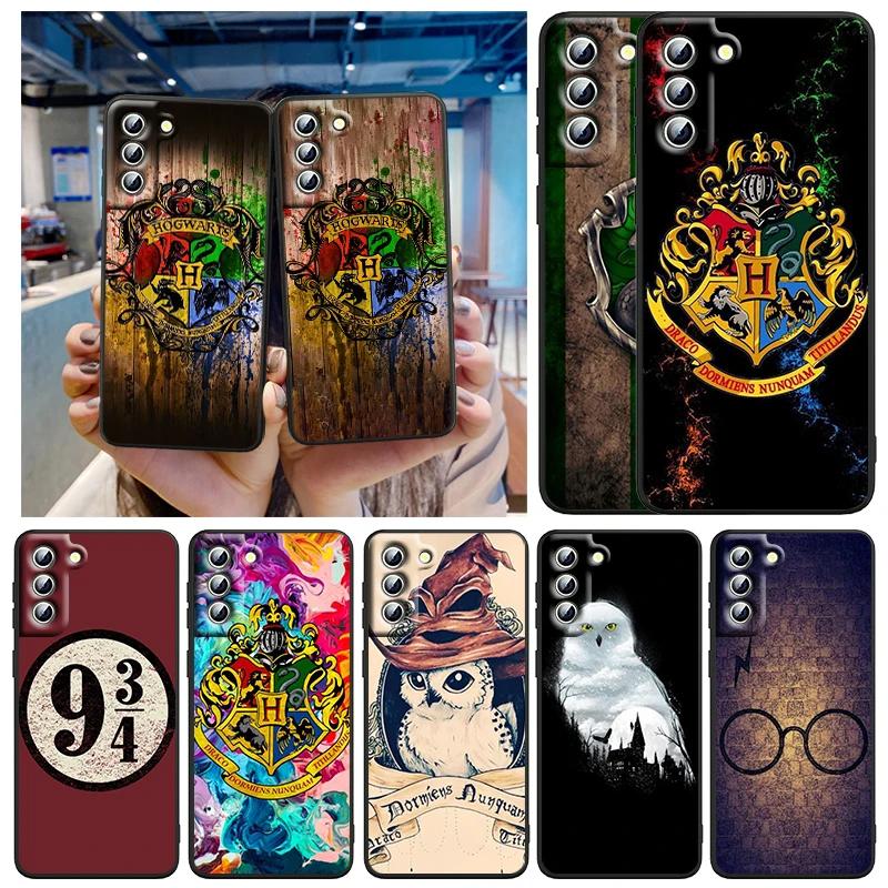 

Logo Art Potters Wand Harries Phone Case For Samsung Galaxy S23 S22 S21 S20 FE S10 S10E S9 Plus Ultra Pro Lite 5G Black Cover