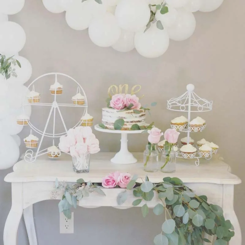 

Wedding White Table Cake Cupcake Dessert Display Tray Party Decor Cake Stands for Kids Birthday Party Cake Decorating Bakeware