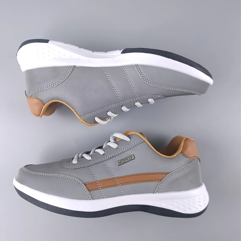 New Fashion Men Sneakers Breathable Lace up Mens Casual Pu Leather Shoes chaussure homme