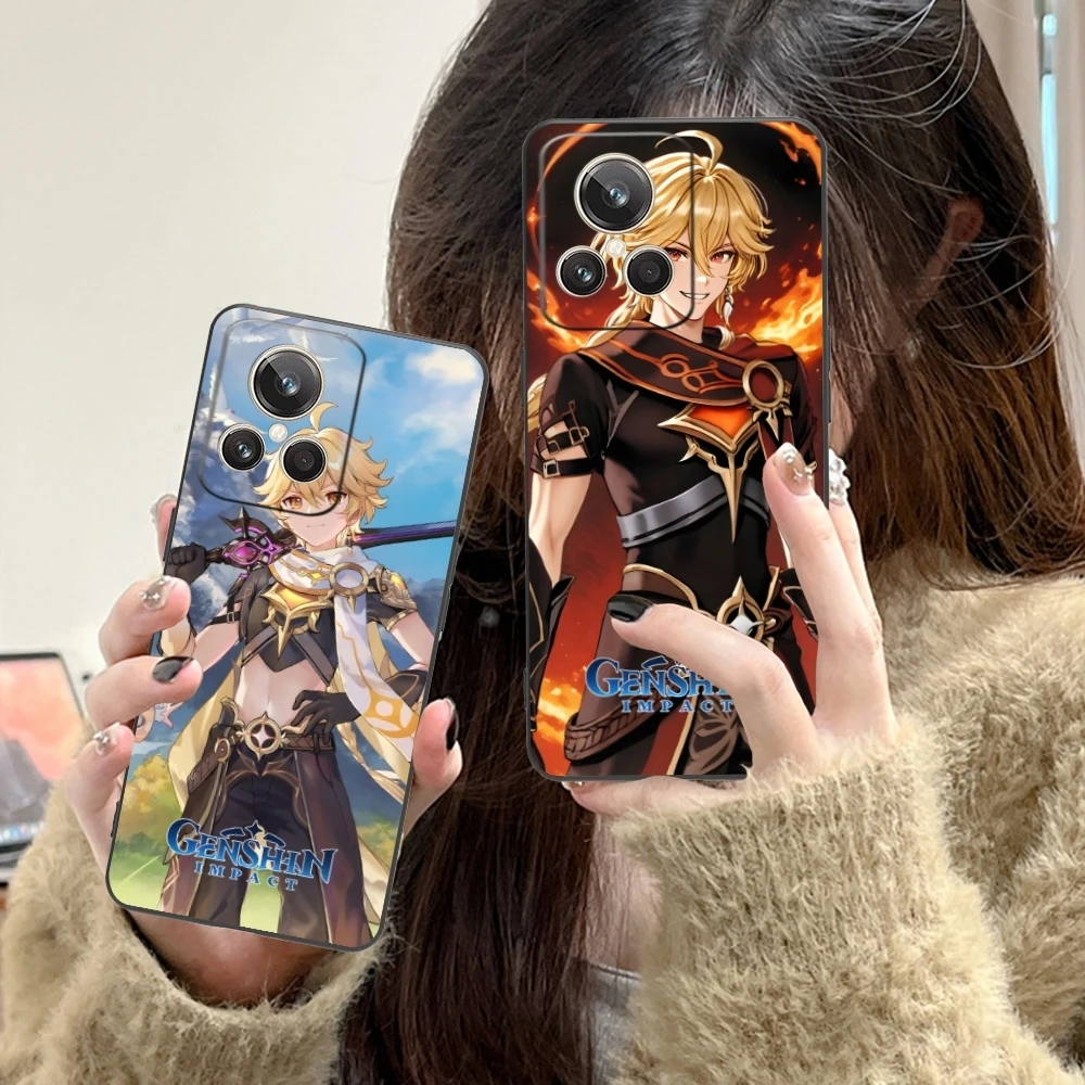 Чехол для мобильного телефона Genshin Impact Aether черный мягкий чехол Realme GT 2 9i 8i 7i Pro X50 X2