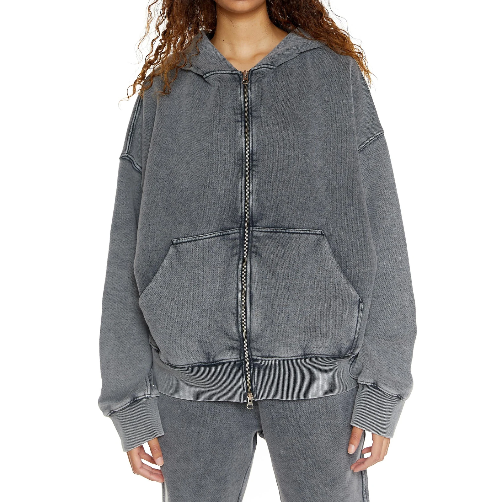 

Women Gothic Zipper Hoodie Solid Color Hooded Long Sleeve Full Casual Sweatshirt with Pockets Y2K Sport Coat Jacket 2022 Fall