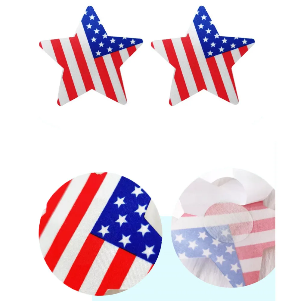 

3 пары, США, флаг, форма звезды, Одноразовые самоклеющиеся наклейки на соски, чехлы для груди, эротическое белье, аксессуары для женщин, 1 пара