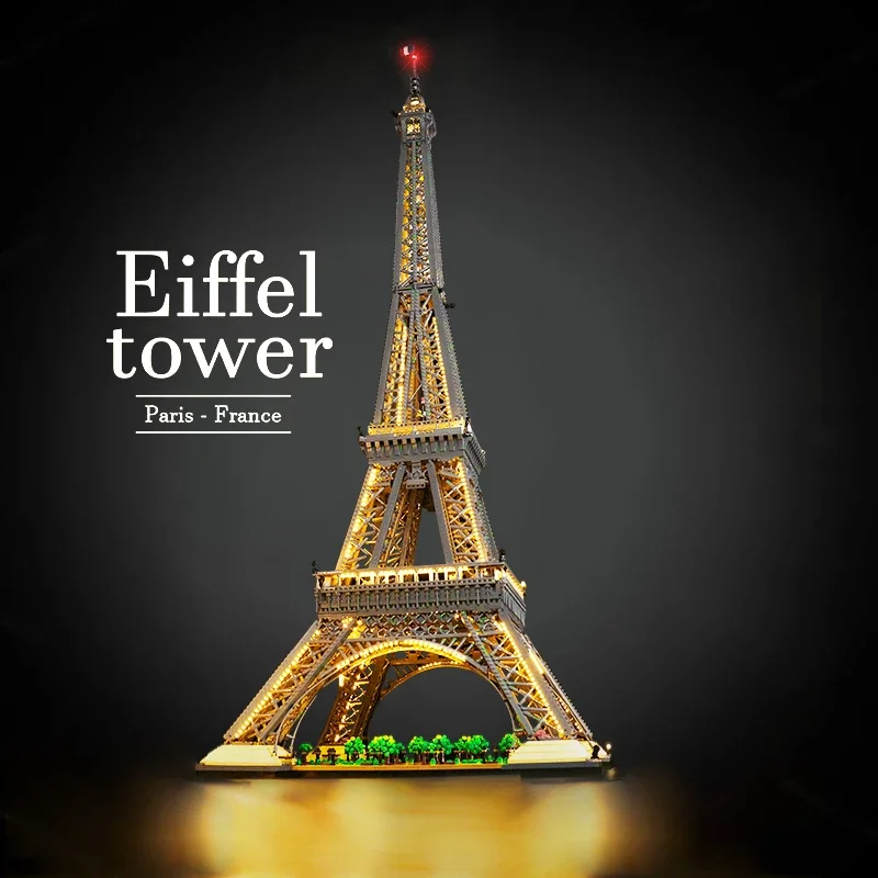 

NEW ICONS 1.5M Eiffel Tower 10307 with LED Light 10001pcs PARIS Famous Architecture Building Blocks Bricks Toys For Adults
