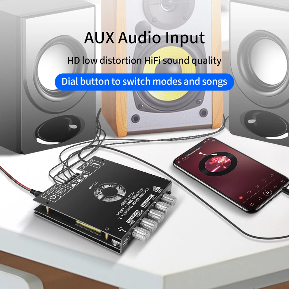 Плата усилителя Zk-ht21 Модуль Цифрового Усилителя 160 Вт X 2 + 220 Hi-fi