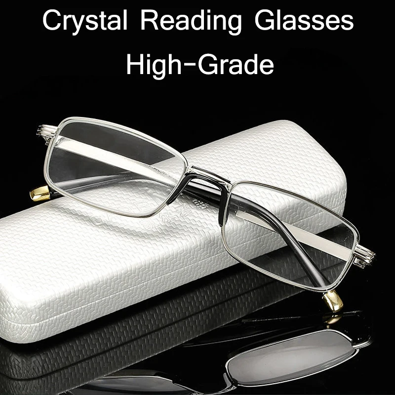 Очки для чтения с натуральными кристаллами мужские качественные модные готовые