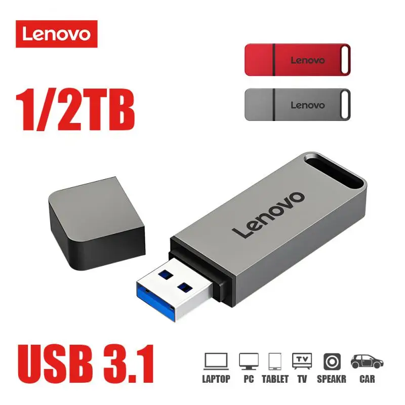 

Original Lenovo USB 3.1 Flash Drives 2TB high speed Hard Drive portable 1TB Pen Drive 512GB metal Memory Stick For 70mai PC