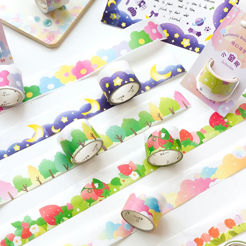 

Kawaii Animal And Scene Washi Tape Aesthetic Photo Album Scrapbooking Sketchbook Decorative Collage Material Cute Masking Tape