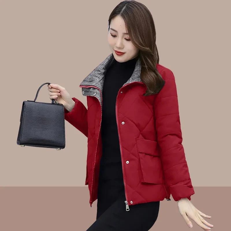 Down Cotton Coat Womens 2022 New Winter Fashion Slim All-match Padded Jacket Women Casual Large Size Short Thick Warm Parkas