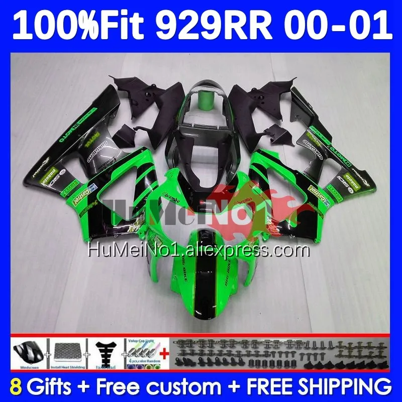 

Injection Body For HONDA CBR900 CBR929 CBR 929RR 929 900 RR CC 189No.82 green stock CBR929RR CBR900RR 2000 2001 00 01 Fairings