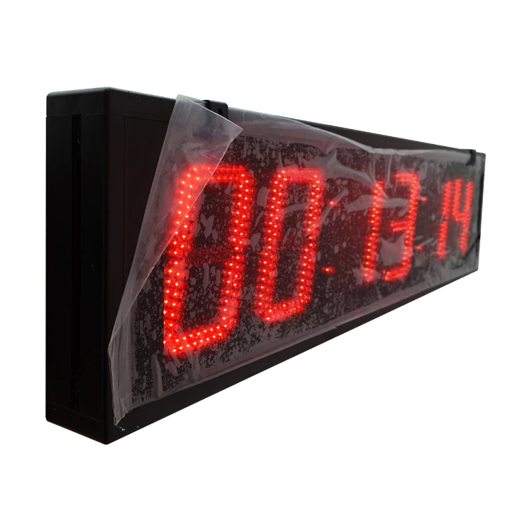 

5-дюймовые светодиодные цифровые односторонние спортивные большие наружные цифровые коммерческие часы с обратным отсчётом времени для гон...