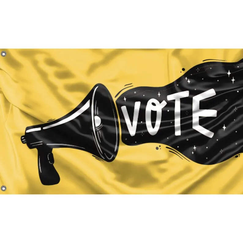 

Желтый флаг Vote | Уникальный дизайн печати | Высококачественные материалы | Размер-3x5 футов/90x150 см