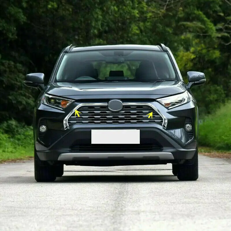 

2 шт., Хромированная передняя решетка радиатора для Toyota Rav4 2019-2021