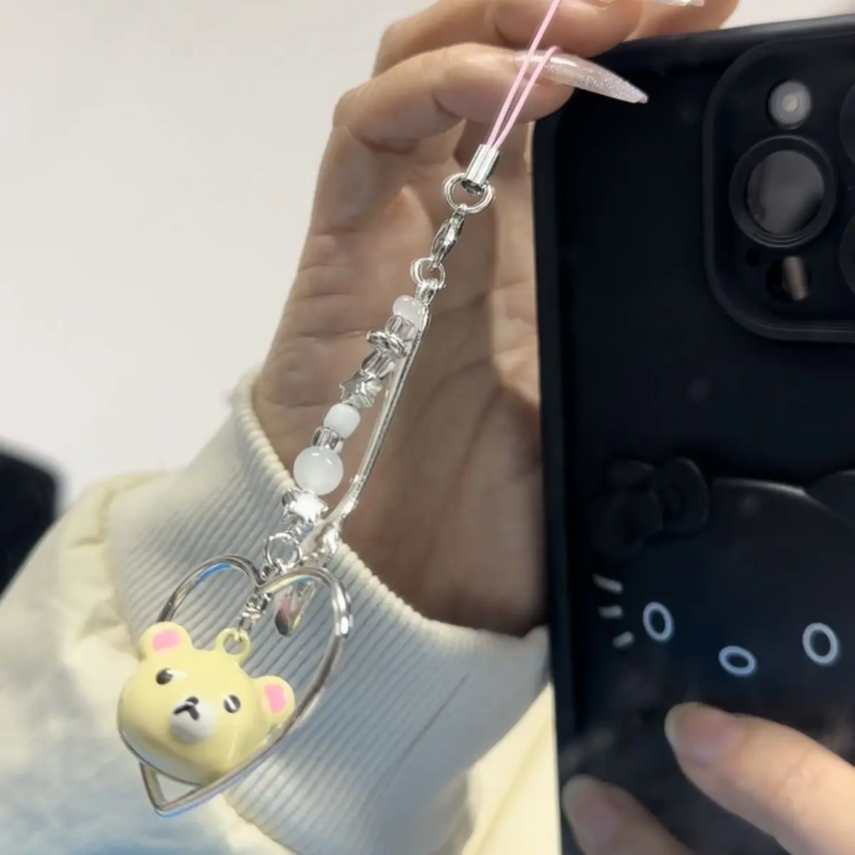 MINISO Kawaii Rilakkuma брелок из бисера
