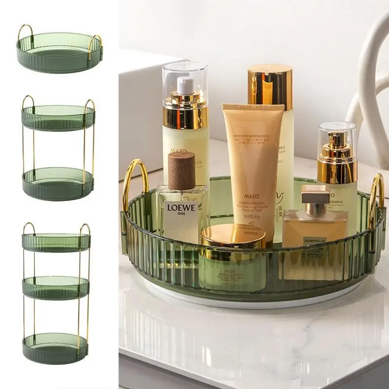 

Rotating Makeup Organizer Rotating Cosmetic Display Case 3 Tier Cosmetic Dresser Organizer Perfume Organizers For Kitchen