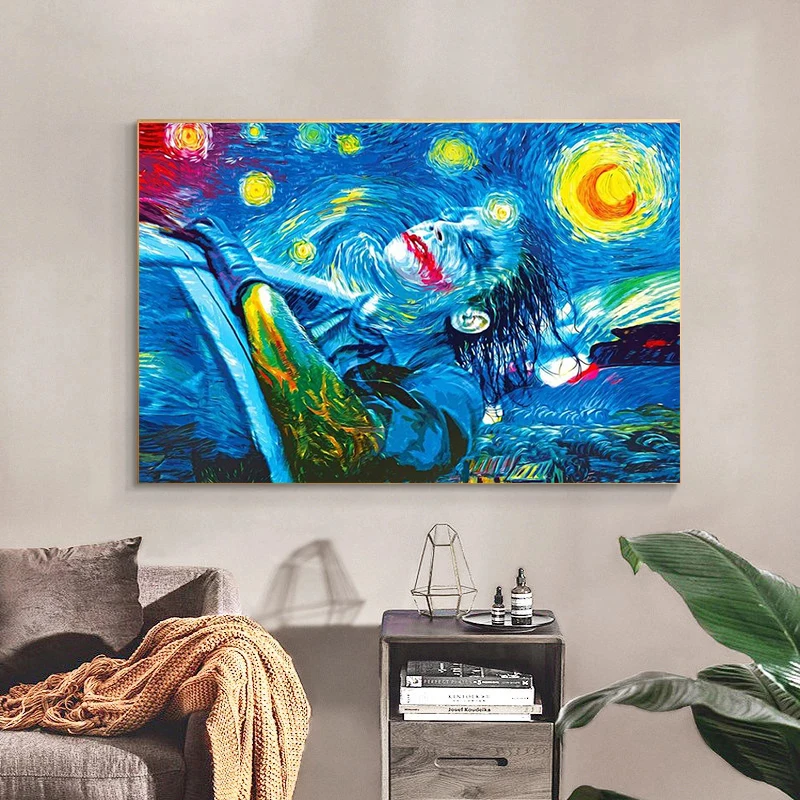 

Abstract Van Gogh Starry Sky Oil Paintings on Canvas Nordic Wall Art Posters and Prints Pictures for Living Room Home Decor