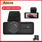 Видеорегистратор Acceo 4K SHD, Автомобильный видеорегистратор, 2 объектива камеры, GPS, Wi-Fi, авторегистратор, 3,16 дюйма, поддержка камеры заднего вида 1080P