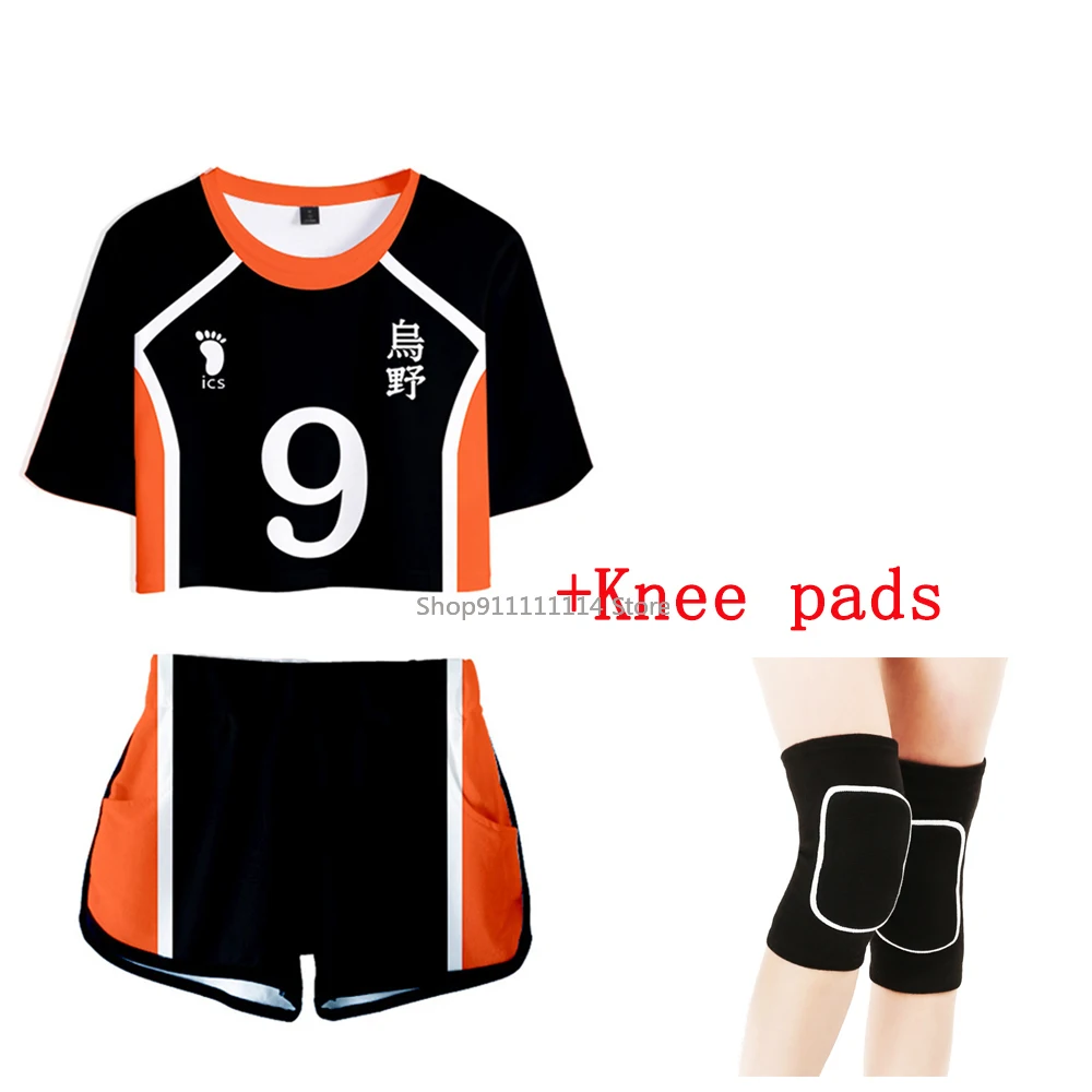 Haikyuu!! Cosplay Costume Karasuno Shyouyou Shirt Shorts Knee Pads Hinata Nekoma High School Sports Uniform Halloween Party Gift |