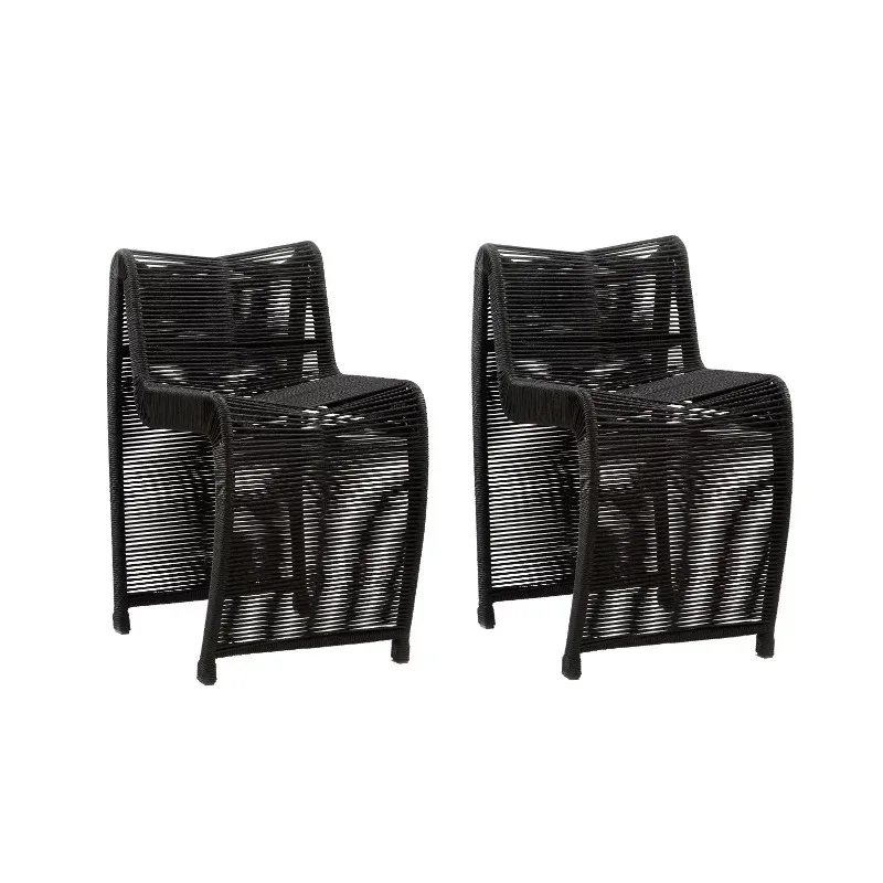 

Boraam Lorenzo Black Rope 24in Seat Height Stool - Set of 2