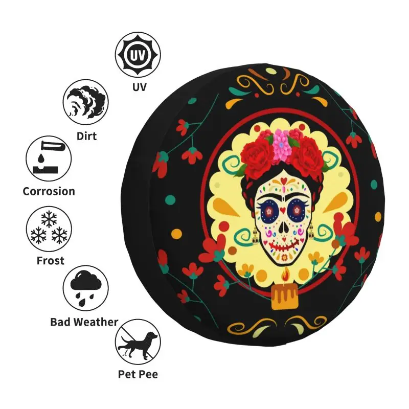 Изготовленный на заказ чехол для шин Day Of The Dead Sugar Skull 4WD 4x4 с прицепом Mexican La Calavera