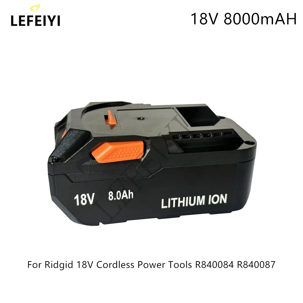 For AEG 18V Battery 8.0AH Lithium-Ion Battery For RIDGID R840087 R840085 L1815R L1850R L1830R R840083 Series Cordless Power Tool