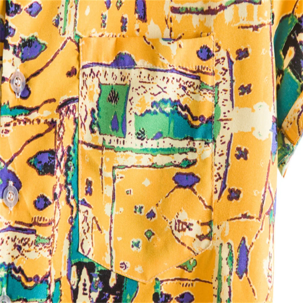 2022 Hawaiian Men's Print Shirts Men Casual Short Sleeves Blouse Plus Size 3XL Comfortable and Breathable Tops