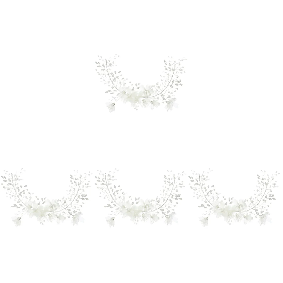 

4pcs Flower Headband Bridal Hairband Rhinestones Headpiece Wedding Hair