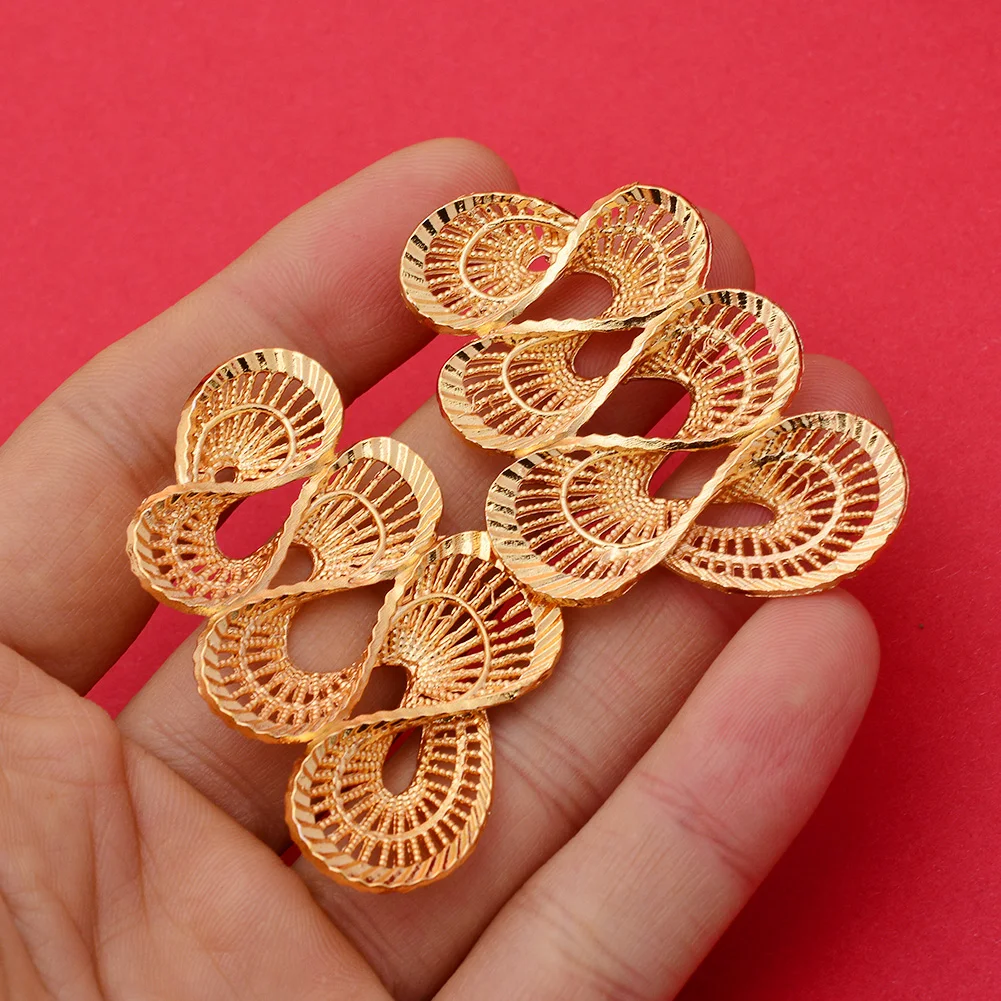 Серьги золотого цвета для женщин и девушек серьги в форме цветка свадебные