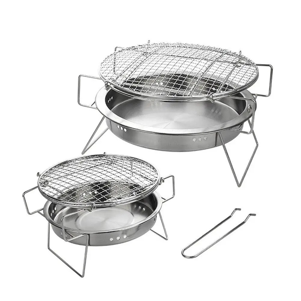

Portable Folding Barbecue Grill Heating Stoves Multifunction Camping BBQ Grill Rack Net Firewood Stove Stainless Steel BBQ Grill