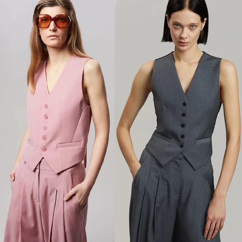 

Women's Jacket Sleeveless Single Breasted Office Lady Vest